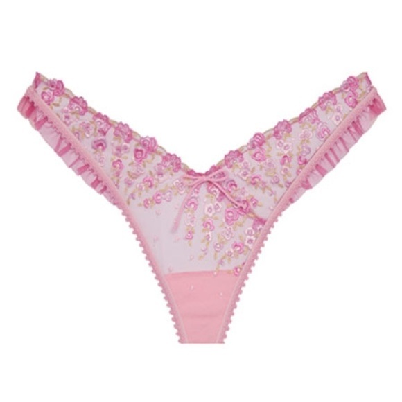 FOR LOVE & LEMONS Fan Floral Thong Panty XXS - Picture 4 of 8